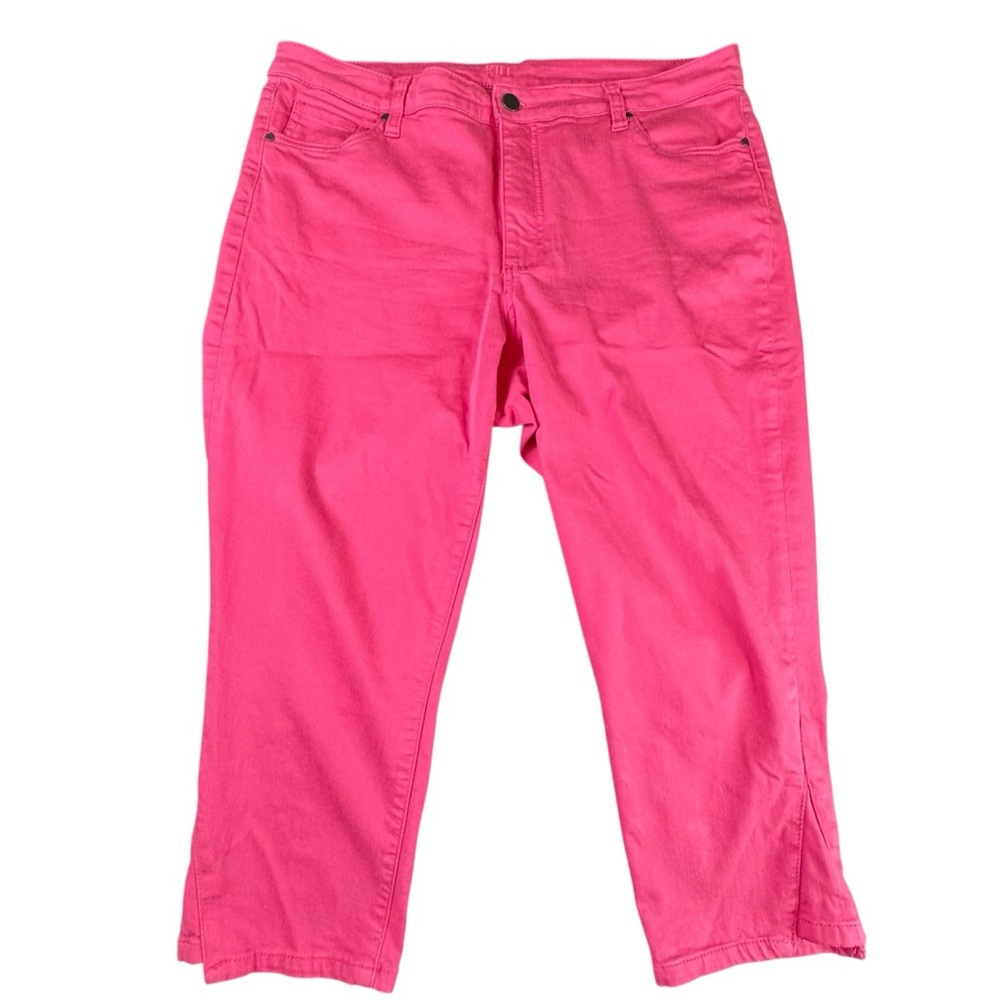 Kut From The Kloth Barbiecore Pink Cropped Pants Size 16 High Rise Hem Detail